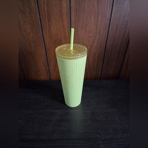Starbucks Yellow Textured Tumbler with Straw